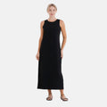 La Marey Black Rib Knit Sleeveless Maxi Dress - One Size Fits Most - Sticky add to cart bar