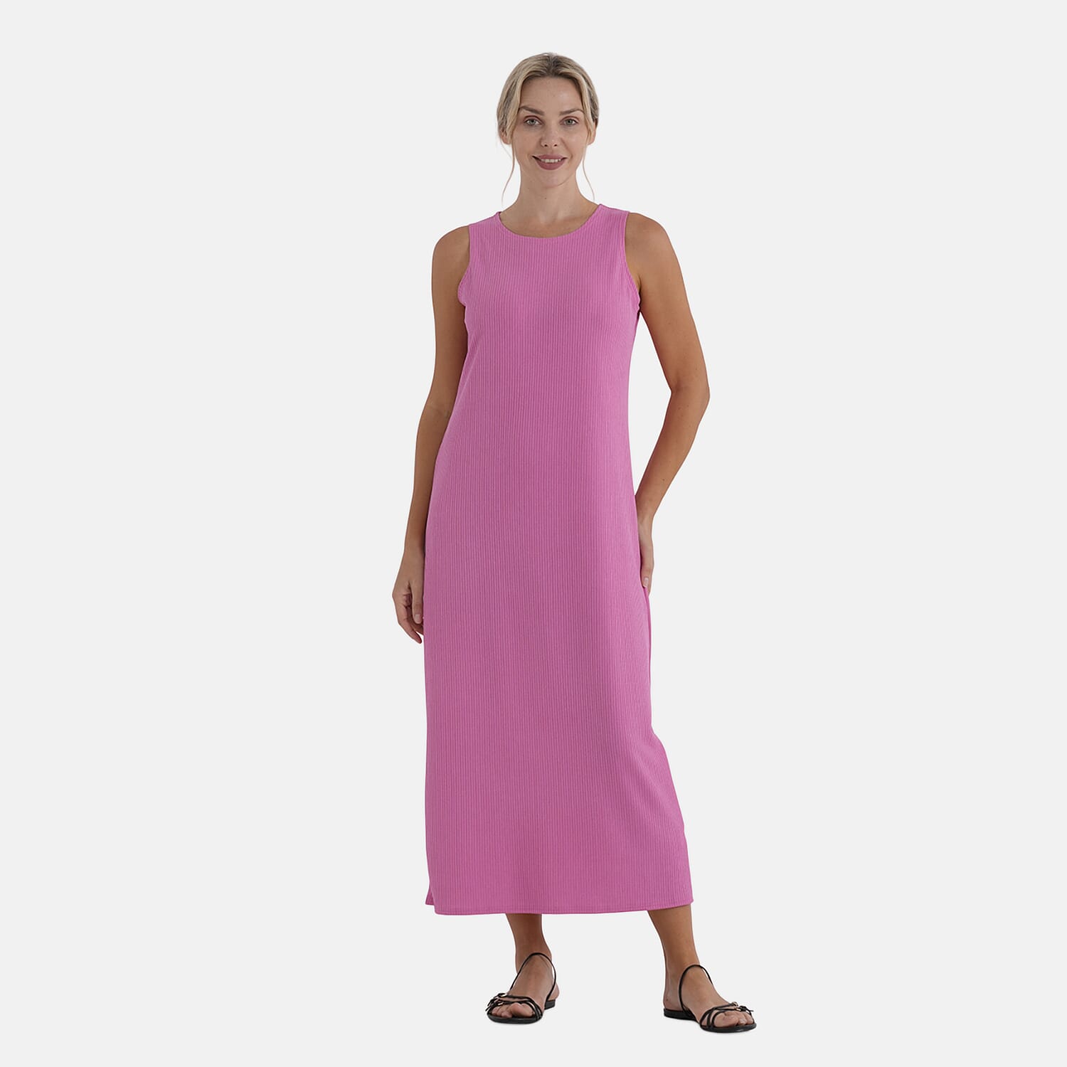 La Marey Black Rib Knit Sleeveless Maxi Dress - One Size Fits Most