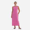 La Marey Black Rib Knit Sleeveless Maxi Dress - One Size Fits Most - Sticky add to cart bar