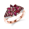 D'Joy Premium Anthill Garnet, Moissanite Ring in 18K Vermeil RG Over Sterling Silver (Size 10.0) 2.30 ctw - Sticky add to cart bar