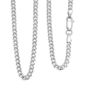 Italian Black Rhodium Over Sterling Silver Flat Curb Chain Necklace 18 Inches 5.30 Grams - Sticky add to cart bar