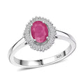 D'Joy Mozambique Ruby and Diamond Ring in Rhodium Over Sterling Silver (Size 10.0) 1.30 ctw - Sticky add to cart bar
