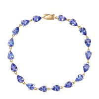 Luxoro 10K Yellow Gold Premium Tanzanite Bracelet (7.25 In) 11.35 ctw