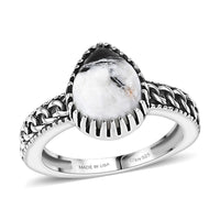 D'Joy Premium White Buffalo Ring in Sterling Silver (Size 10.0) 2.80 ctw