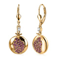 D'Joy Artistry to Israel Orissa Rhodolite Garnet and White Zircon 1.10 ctw Earrings in 18K Vermeil Yellow Gold Over Sterling Silver - Sticky add to cart bar