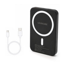 Livmore Black P5 Magnetic 5000mAh Power Bank with 5W Wireless Output