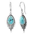 D'Joy Artisan Crafted Premium Blue Moon Turquoise 5.60 ctw Butterfly Earrings in Sterling Silver - Sticky add to cart bar
