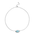 D'Joy Passport to Israel AAA Larimar 9.25 ctw Necklace in Platinum Over Sterling Silver 18-20 Inches - Sticky add to cart bar