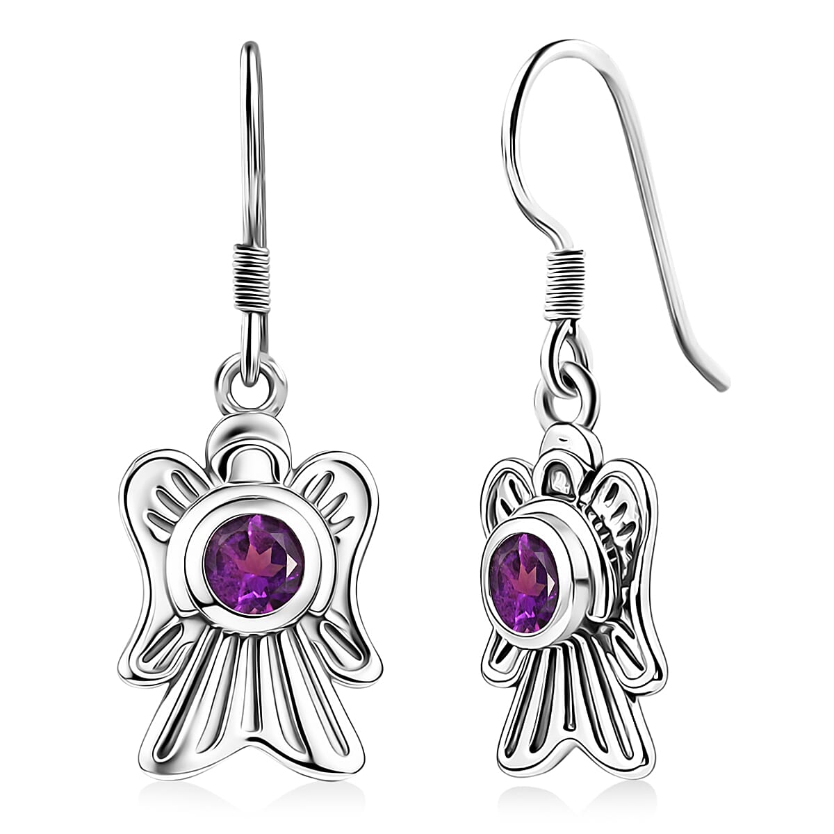 D'Joy Artistry to Israel Premium African Amethyst 0.90 ctw Earrings in Sterling Silver