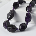 EverTrue African Amethyst 455.00 ctw Tumble Earthline Necklace in Platinum Over 18 Inches - Sticky add to cart bar