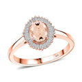 D'Joy Marropino Morganite and Diamond Ring in 18K Vermeil Rose Gold Sterling Silver (Size 10) 1.01 ctw - Sticky add to cart bar