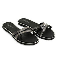 ASHLEY BLUE Black Strap Sandals (Size 6)
