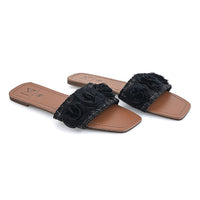 Black Floral Sandals  -6