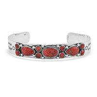 Santa Fe Style Kingman Turquoise  Bracelet in Sterling Silver (7.00 In) 16.00 ctw