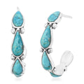 Santa Fe Style Kingman Turquoise  Earrings in Sterling Silver 6.00 ctw - Sticky add to cart bar