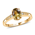 Premium Golden Apatite, Luxuriant Lab Grown Diamond (G-H, SI) Ring in 18K YG Over Sterling Silver (Size 10.0) 1.25 ctw - Sticky add to cart bar