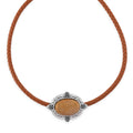 Picture Jasper Leather Necklace (20-22 Inches) in Silvertone - Sticky add to cart bar
