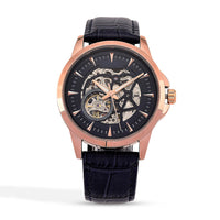 GENOA Automatic Mechanical Movement Watch with Blue Leather Strap