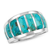 Santa Fe Style Kingman Turquoise  Ring in Sterling Silver (Size 10.0) 8.00 ctw