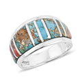 Santa Fe Style Kingman Turquoise  Ring in Sterling Silver (Size 10.0) 8.00 ctw - Sticky add to cart bar