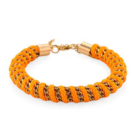 Golden Color Cord Bracelet in ION Plated YG Stainless Steel (8-10In)