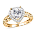 D'Joy Moissanite (Hrt 8mm) Heart Ring in 18K Vermeil YG Sterling Silver (Size 5.0) 2.10 ctw - Sticky add to cart bar