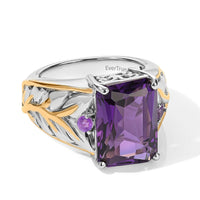 EverTrue African Amethyst 6.75 ctw Ring in 18K YG Plated and Platinum Bond (Size 10.0)