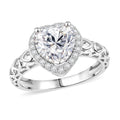 D'Joy Moissanite (Hrt 8mm) Heart Ring in 18K Vermeil YG Sterling Silver (Size 5.0) 2.10 ctw - Sticky add to cart bar
