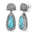 D'Joy Artisan Crafted Premium Blue Moon Turquoise 3.60 ctw Earrings in Sterling Silver - Sticky add to cart bar
