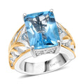 EverTrue Radiant Cut Sky Blue Topaz Ring in 18K YG Plated and Platinum Bond (Size 10.0) 8.25 ctw - Sticky add to cart bar