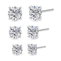 D''Joy Moissanite Stud Earrings in Platinum Over Sterling Silver 0.50 ctw