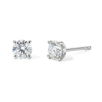 D''Joy Moissanite (Rnd 6mm) Stud Earrings in Platinum Over Sterling Silver 1.60 ctw