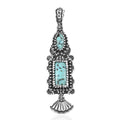 D'Joy Artisan Crafted Premium Blue Moon Turquoise 3.00 ctw Pendant without Chain in Sterling Silver - Sticky add to cart bar