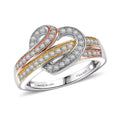 Luxuriant Lab Grown Diamond (G-H, SI) Ring in 18K Vermeil YRG and Rhodium Over Sterling Silver (Size 7.0) 0.50 ctw - Sticky add to cart bar