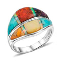 Santa Fe Style Kingman Turquoise, Opal Ring in Sterling Silver (Size 10.0) 10.60 ctw - Sticky add to cart bar