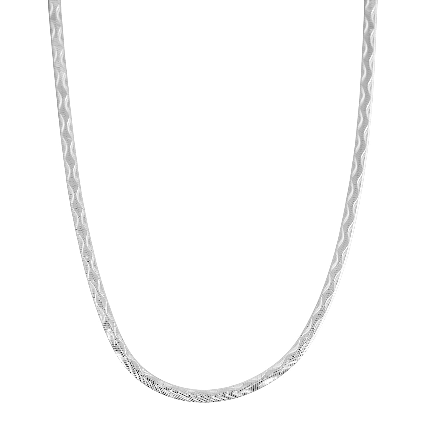 Sterling Silver Textured Wavy Chain Necklace (18 Inches) (3.60 g)
