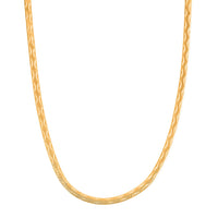 14K YG Over Sterling Silver Textured Wavy Chain Necklace (18 Inches) (3.60 g)