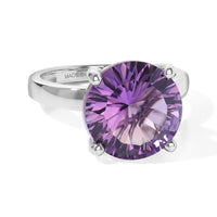 D''Joy Rose De France Amethyst and White Zircon 6.10 ctw Ring in Platinum Over Sterling Silver (Size 10.0)