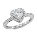 D'Joy Moissanite (Hrt 7mm) Heart Ring in Rhodium Over Sterling Silver (Size 6.0) 1.60 ctw - Sticky add to cart bar