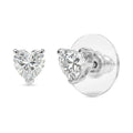 D'Joy Premium Moissanite 1.65 ctw Heart Stud Earrings in Rhodium Over Sterling Silver - Sticky add to cart bar