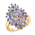 EverTrue Tanzanite Cluster Ring in 18K YG Plated (Size 10.0) 2.75 ctw - Sticky add to cart bar