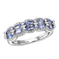 D'Joy Tanzanite, White Zircon Ring in Platinum Over Sterling Silver (Size 10) 0.75 ctw - Sticky add to cart bar
