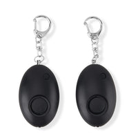 Livmore Black Set of 2 Mini Safety Alarm Keychain with LED