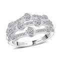 Luxuriant Lab Grown Diamond (G-H, SI) Ring in Rhodium Over Sterling Silver (Size 10.0) 1.10 ctw - Sticky add to cart bar