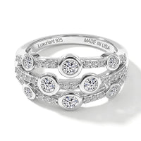 Luxuriant Lab Grown Diamond (G-H, SI) Ring in Rhodium Over Sterling Silver (Size 10.0) 1.10 ctw