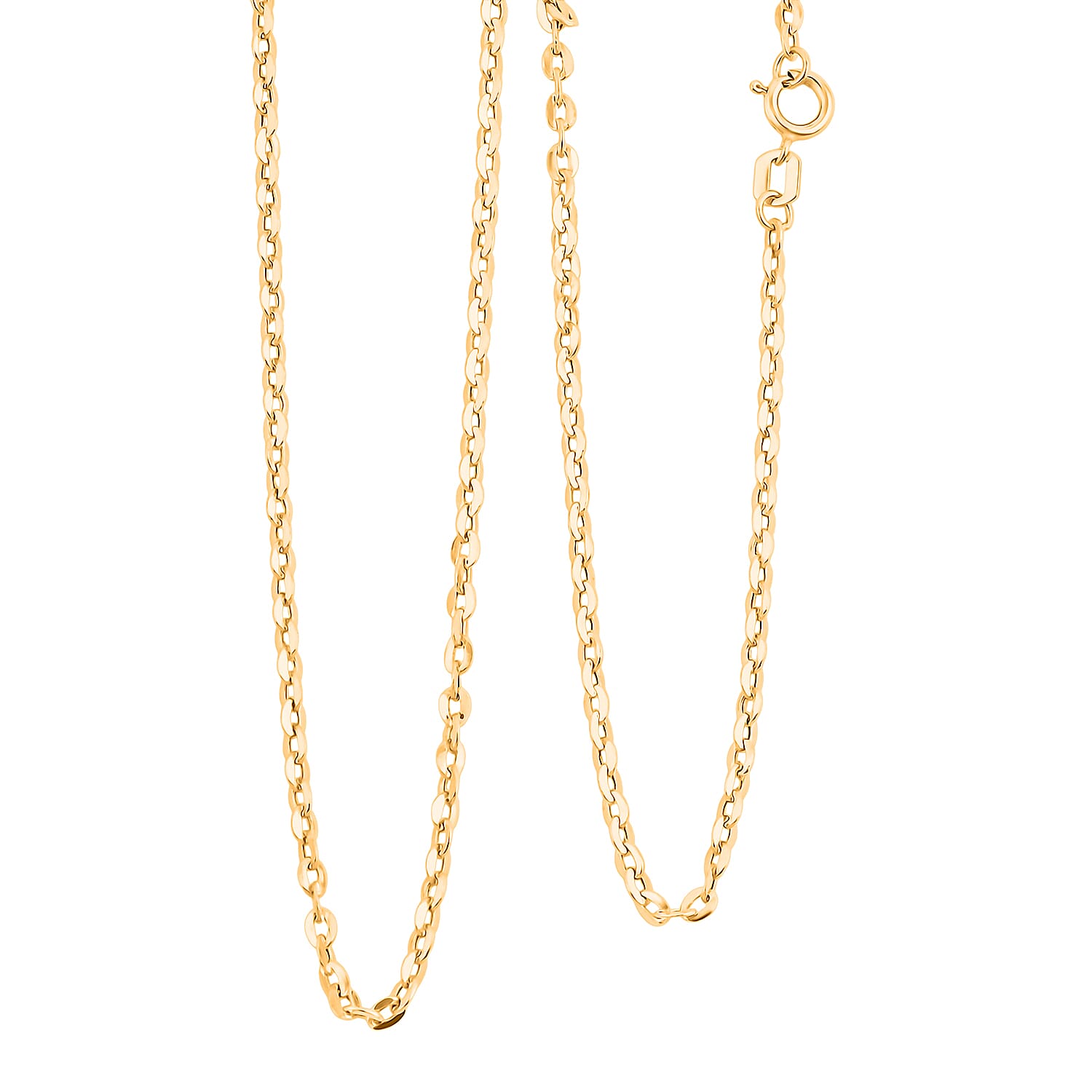18K Yellow Gold Cable Chain Necklace 2.3 Grams (20 Inches)