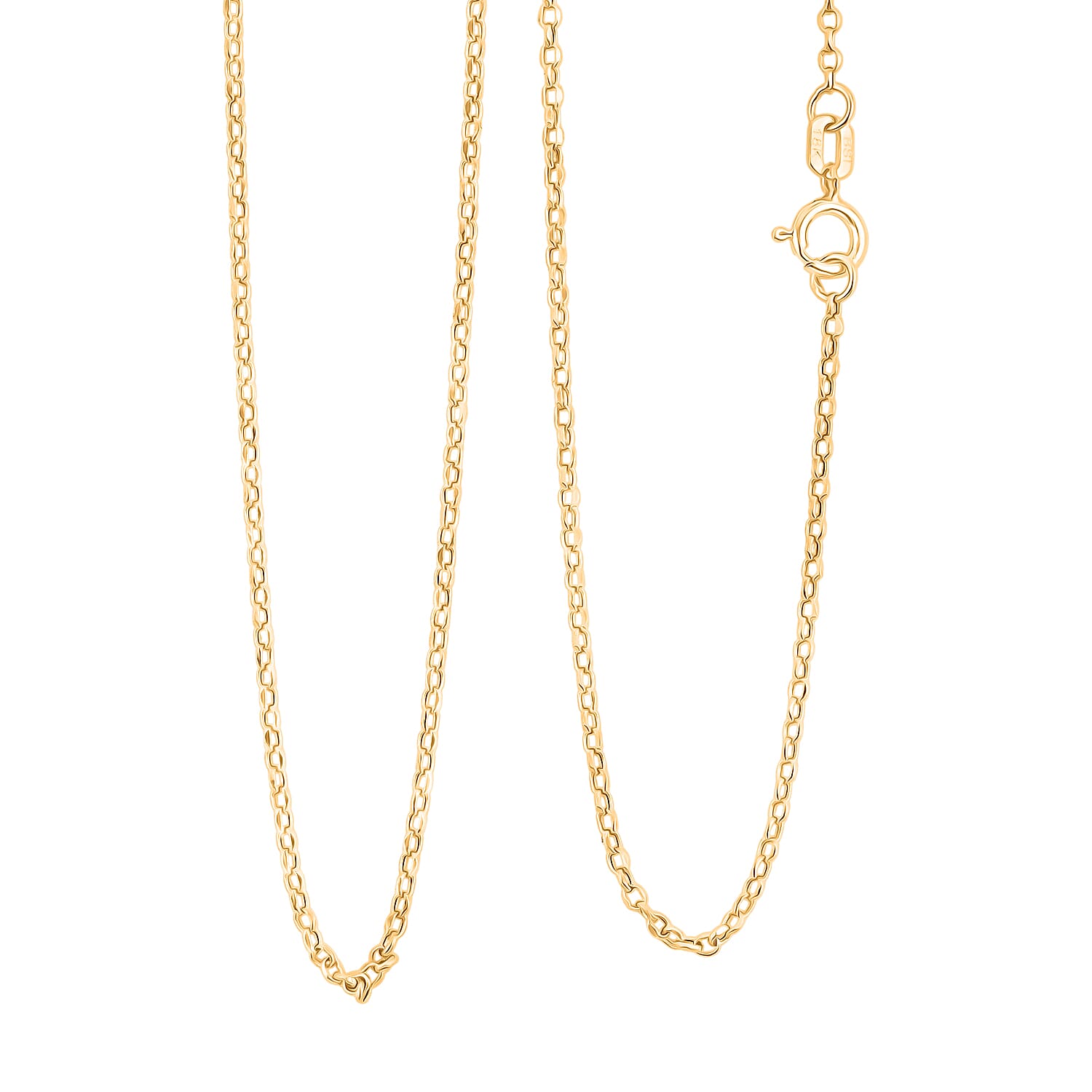 18K Yellow Gold Rolo Chain Necklace 1.4 Grams (20 Inches)