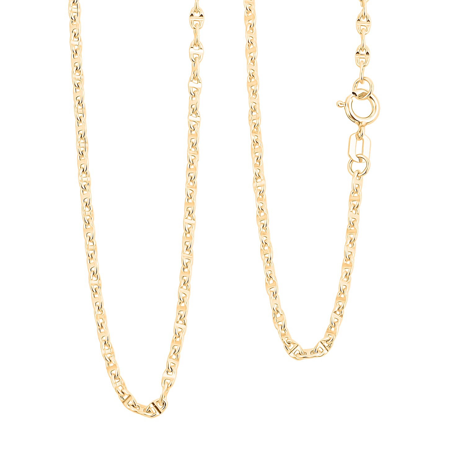 18K Yellow Gold Mariner Chain Necklace 2.2 Grams (20 Inches)