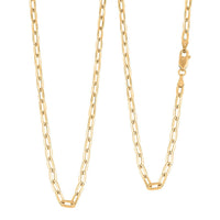 14K Yellow Gold 3mm Paper Clip Chain Necklace 5.75 Grams (24 Inches)