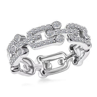 Luxuriant Lab Grown Diamond G-H SI 0.50 ctw Band Ring in Rhodium Over Sterling Silver